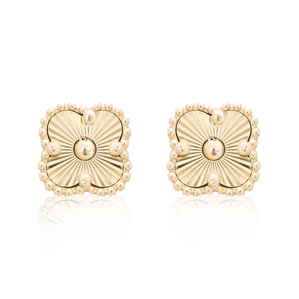 10KT Gold  Clover Studs