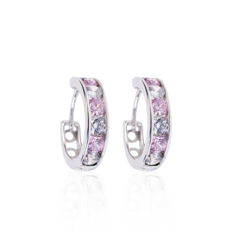 Amethyst CZ Huggies Earrings