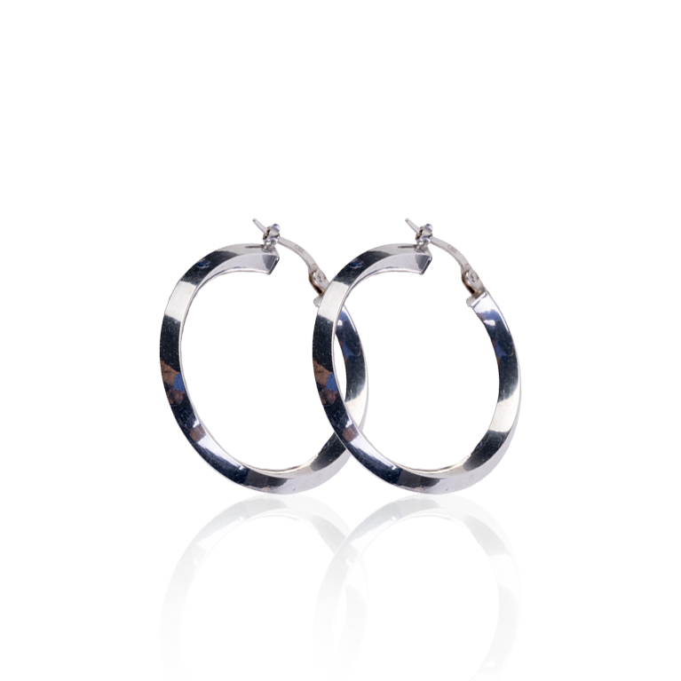 White Gold Hoops