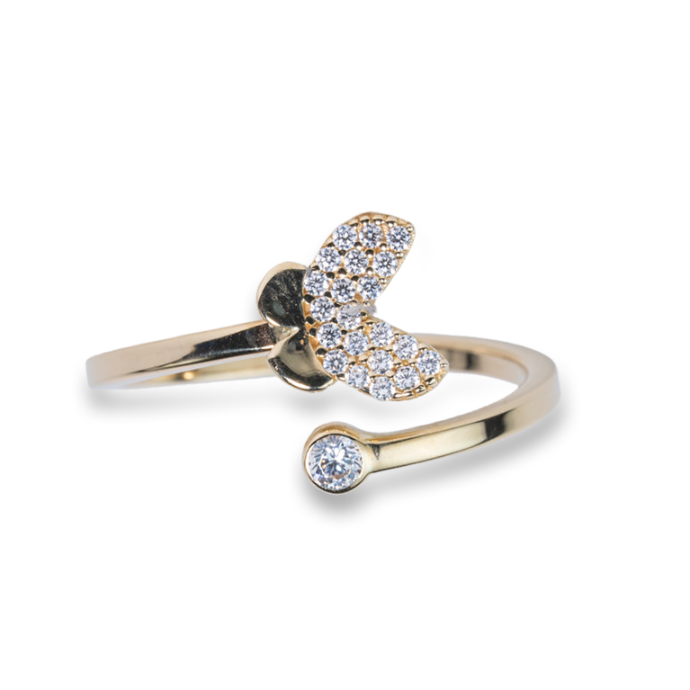 Butterfly Tail CZ Ring