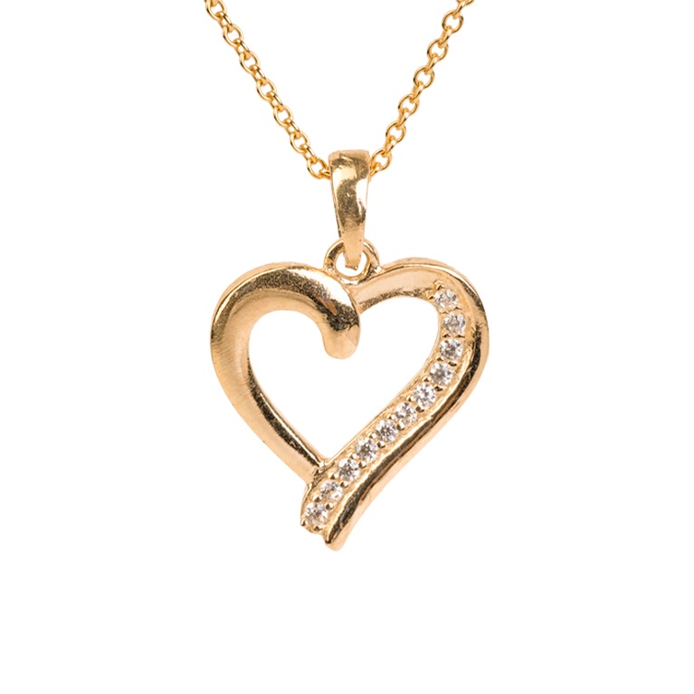 Dazzling Cz Heart In 10k Gold