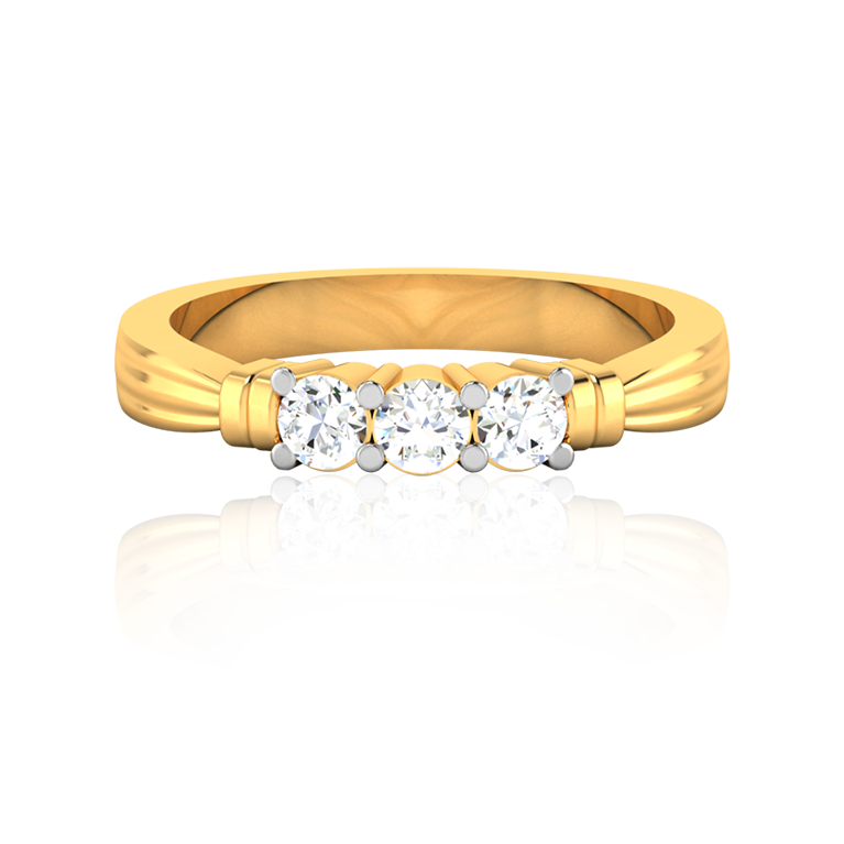 Lab Diamond Trinity Brilliance Gold Ring