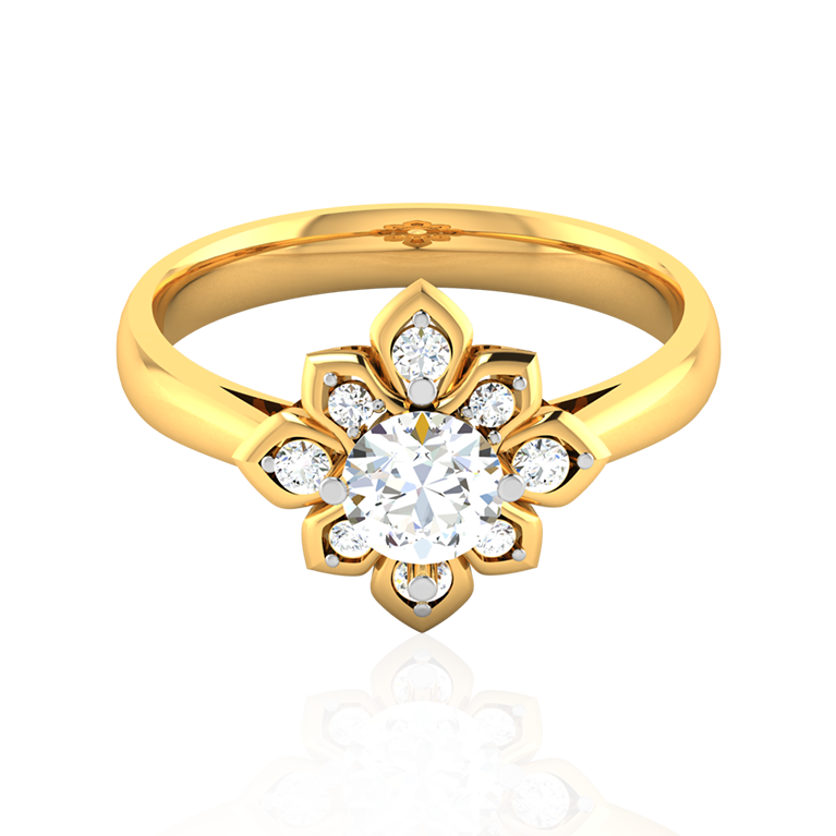 "Opulent Gilded Echelon" Diamond Ring