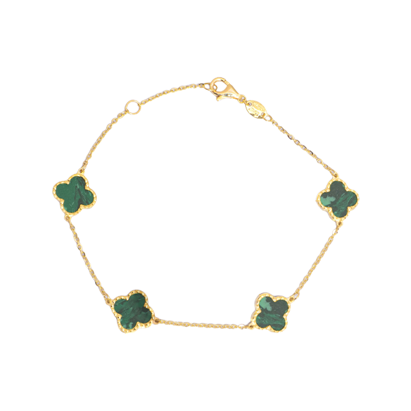 Green Malachite 4 Clover Bracelet