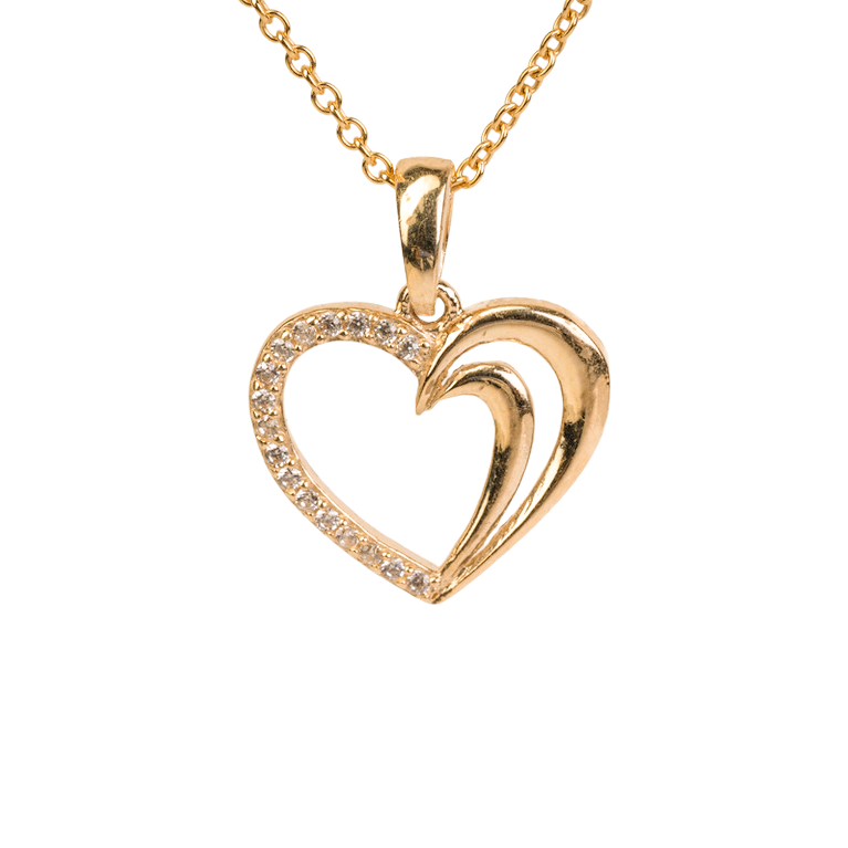 10k Yellow Gold Heart Strike