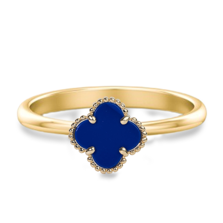 Modern Lapis Clover Ring