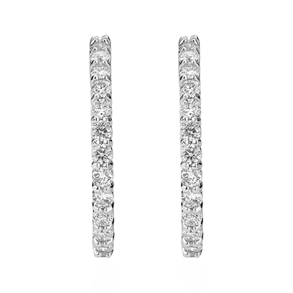 Diamond Hoop Earrings In White Gold (0.50 Ct. tw.)