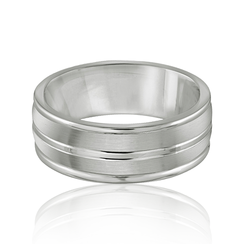 "Pure Elegance" White Tungsten Men's Ring 8mm