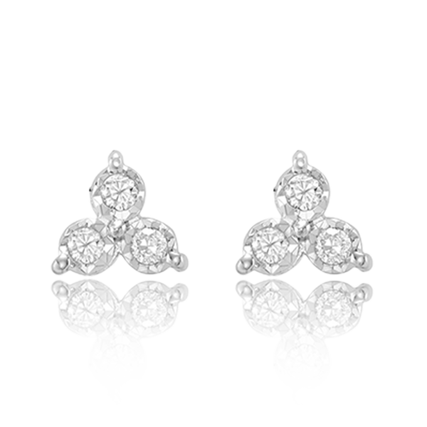 Trinity Illusion Diamond Stud Earrings