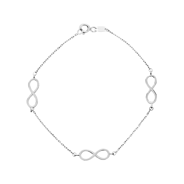 Infinity Bracelet In 10k White Gold