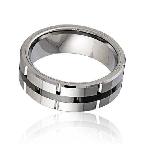 "Arctic Noir" Tungsten Men's Ring 8mm