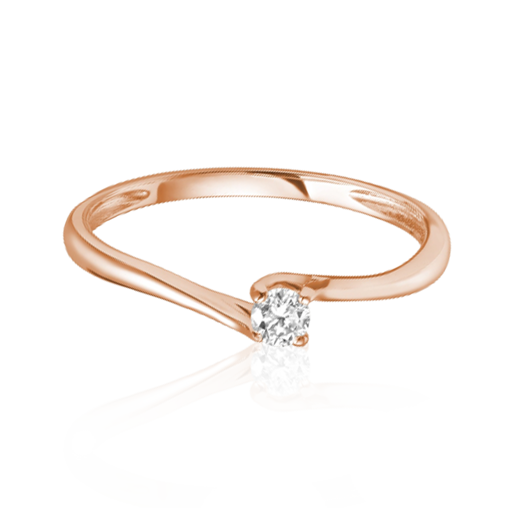 "Temptress Twist Solitaire" In Rose Gold