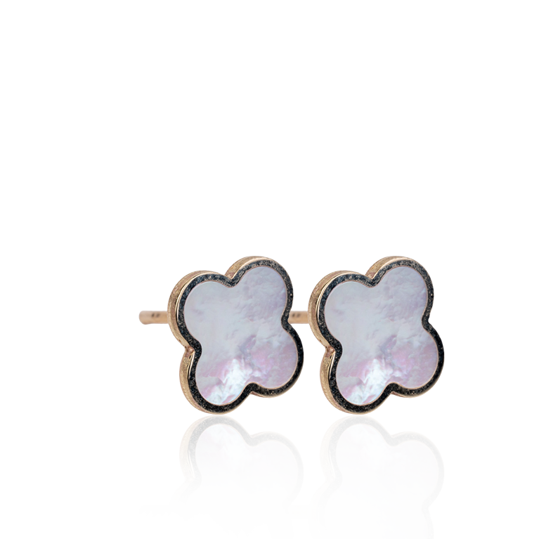 Mother of Pearl Clover Studs