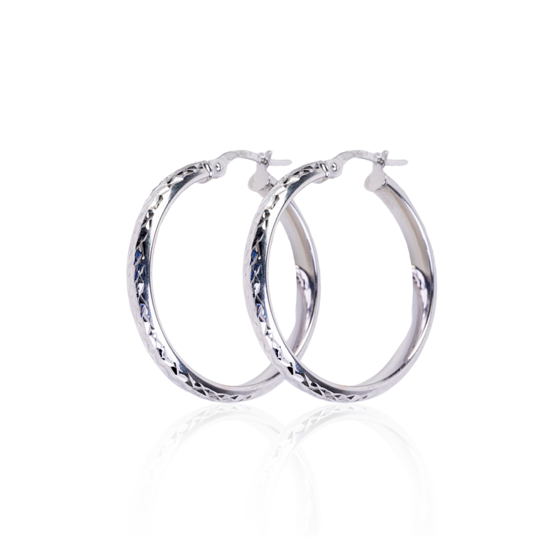 Hoop Diamond Cut Earrings