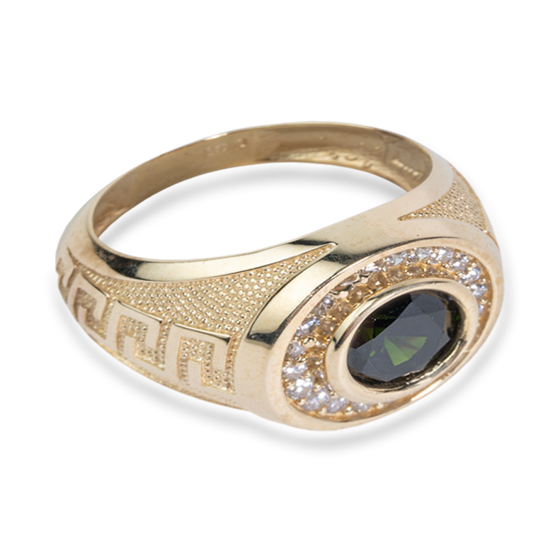 Oval Fashion Green CZ Ring