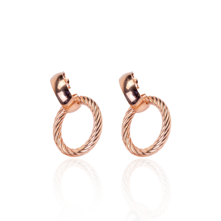 Chic Rose Gold Tube Dangling Earrings