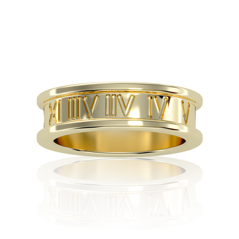 Roman Numeral Eleganct Wedding Band