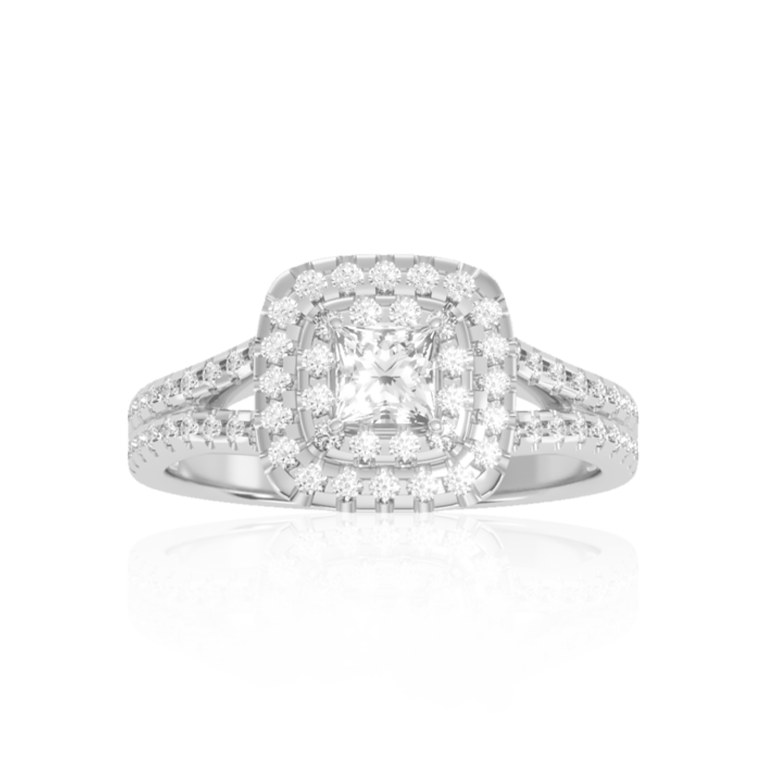 Princess Halo Diamond Ring (0.88 Ct. Tw. )