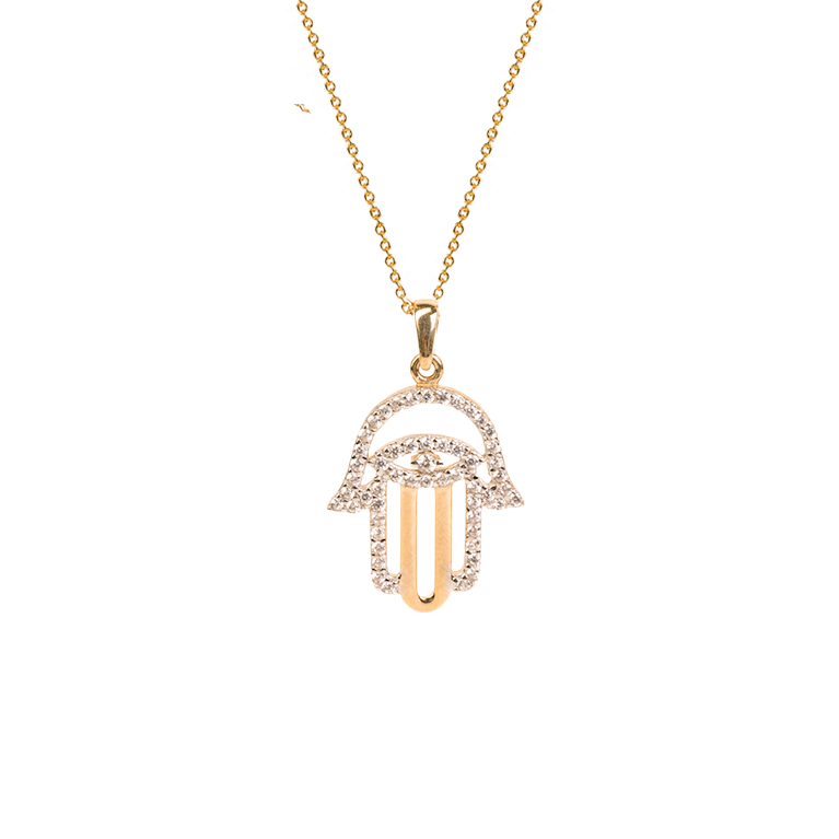 Hand Of God In Yellow Gold "Hamsa"
