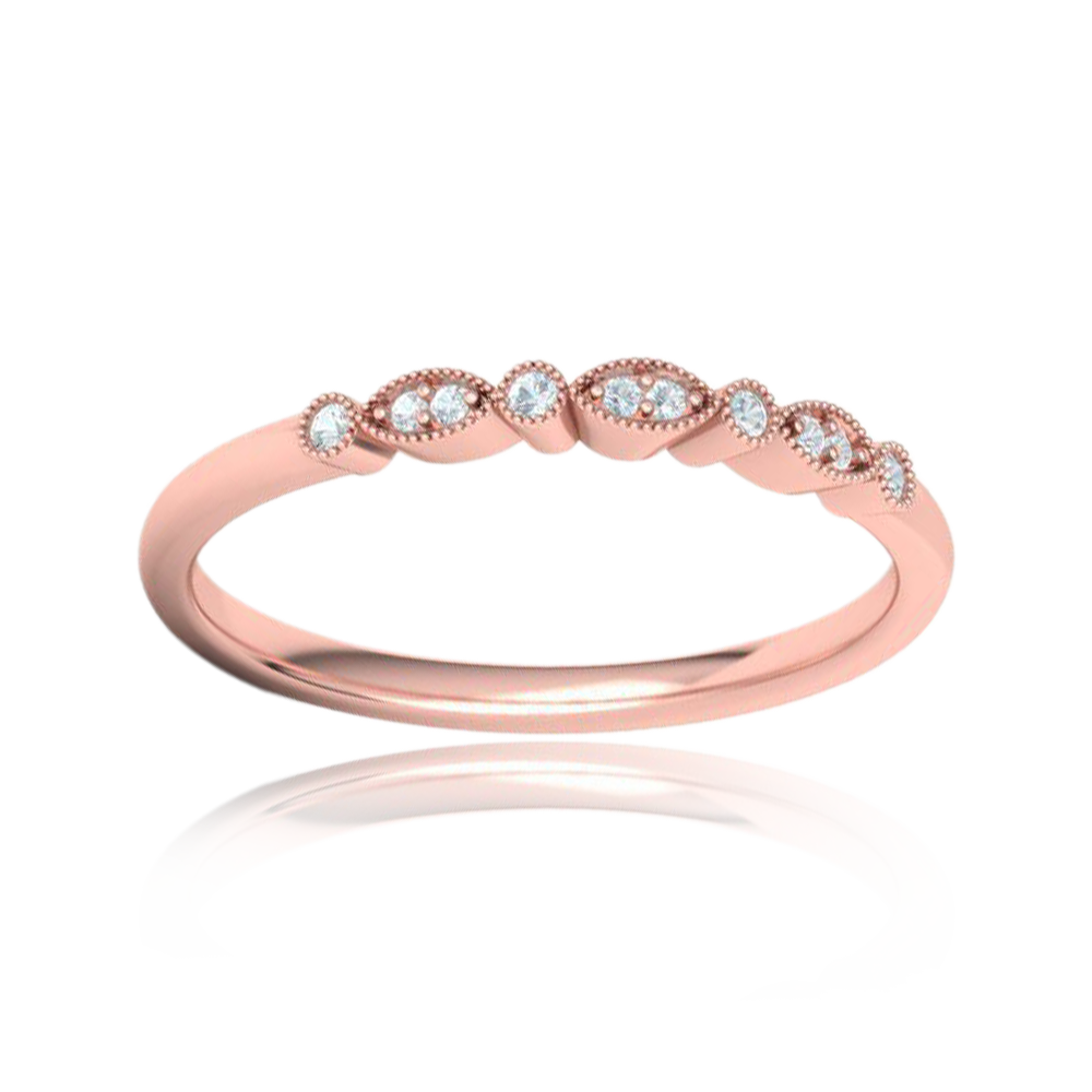 Stackable Milgrain Lab Diamond Ring