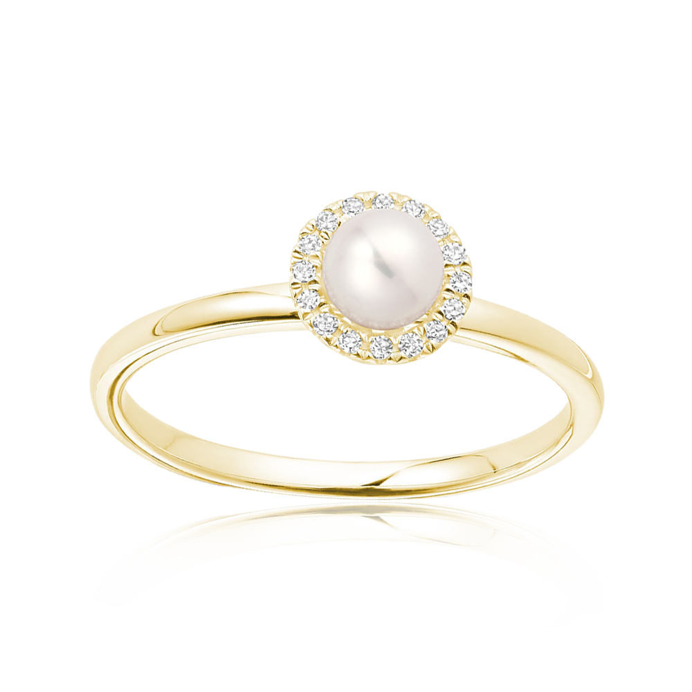 Freshwater Pearl & Diamond Ring