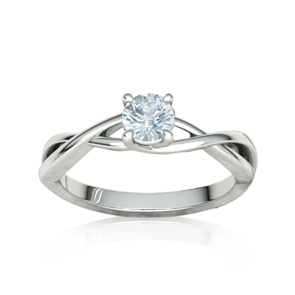 Serenity Solitaire Ring In White Gold