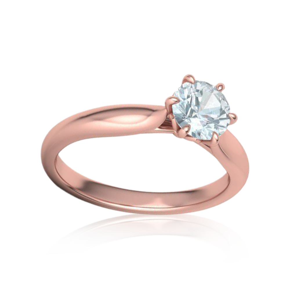 "Harmony Solitaire" Natural Diamond Engagement Ring( From 0.50 to 2 Ct. Total Weight)