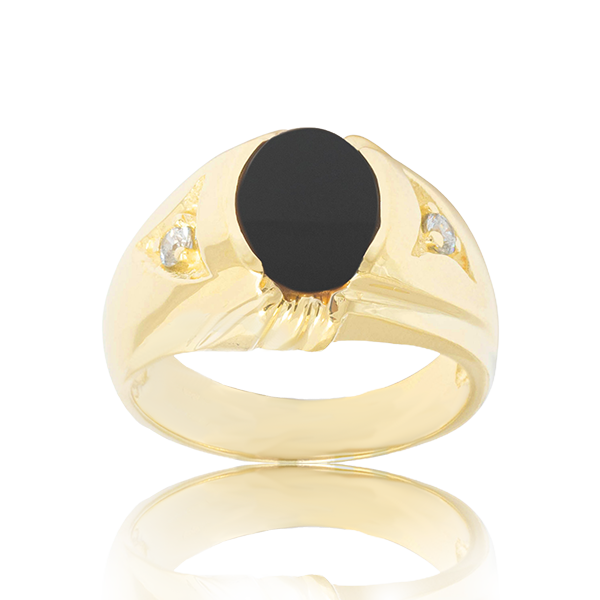 Elegant Tiger Eye Men's Gold Ring