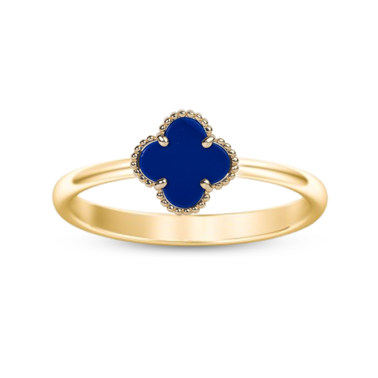 Modern Lapis Clover Ring