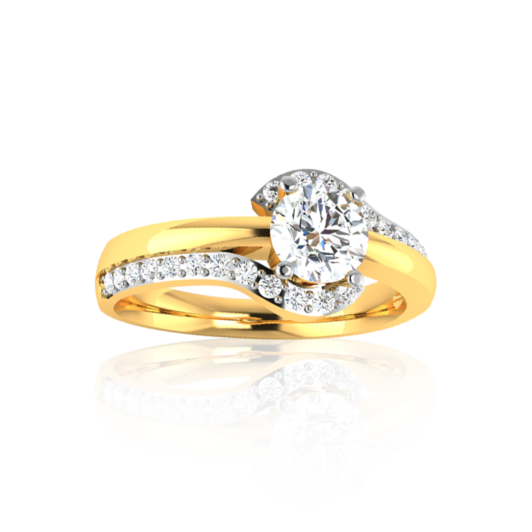 "Graceful Infinity Solitaire" In Yellow Gold