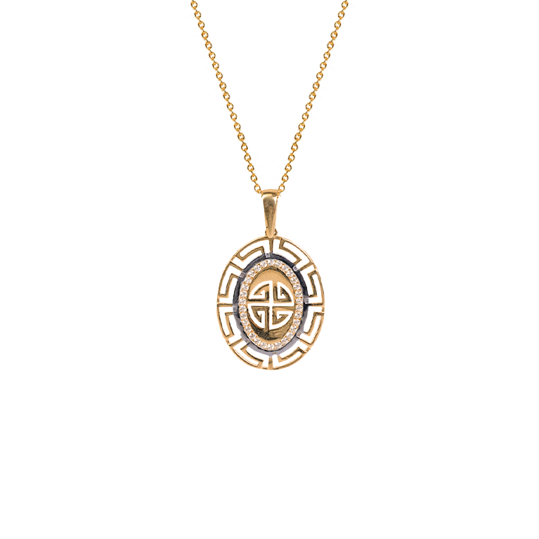 The Ovalio Greek Pattern Pendant