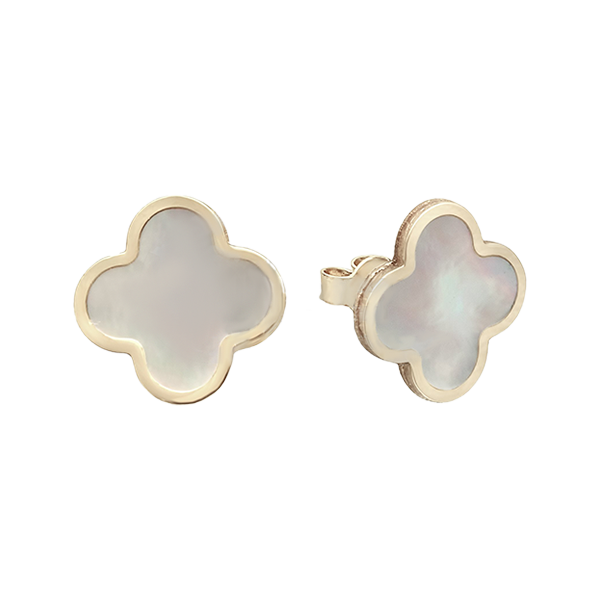 Mother of Pearl Clover Studs