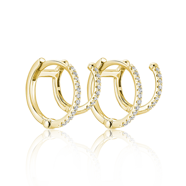 Double Hoop Diamond Earrings