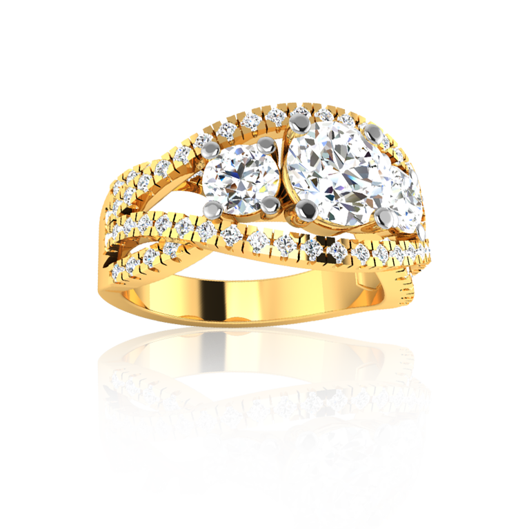 "Luminous Elegance' Trinity Diamond Ring