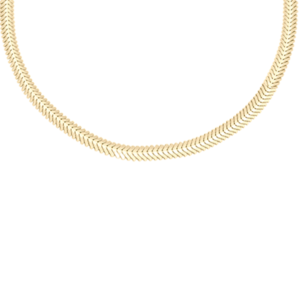 "Sculpted Grace" Flexible Herringbone Gold Bracelet