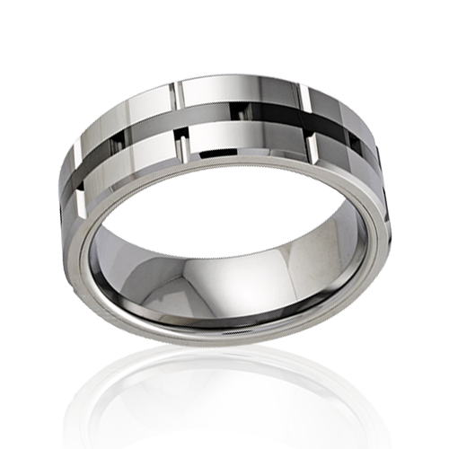 "Arctic Noir" Tungsten Men's Ring 8mm