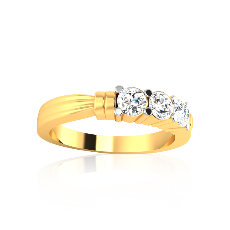 Lab Diamond Trinity Brilliance Gold Ring