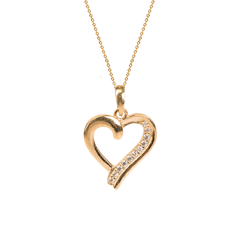 Dazzling Cz Heart In 10k Gold