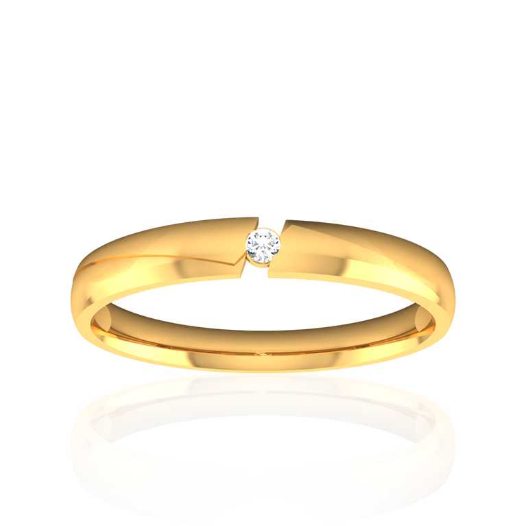 "Singular Radiance" Neutral Gender in Yellow Gold Ring