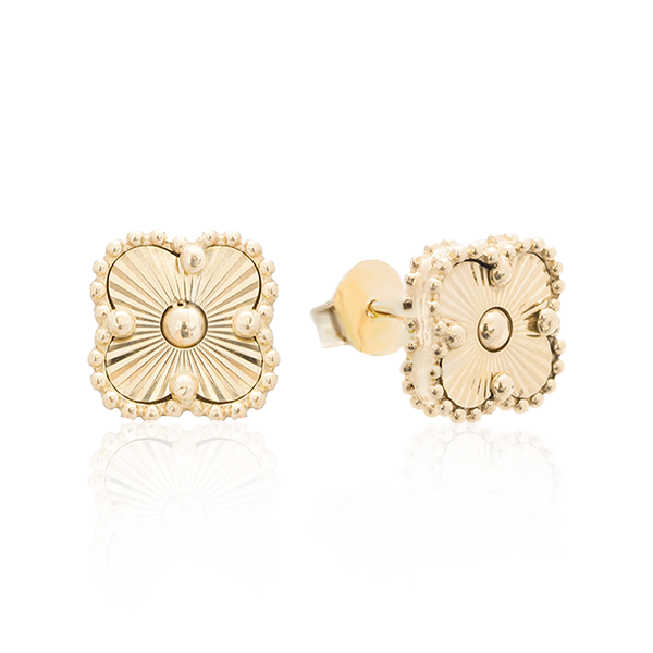 10KT Gold  Clover Studs