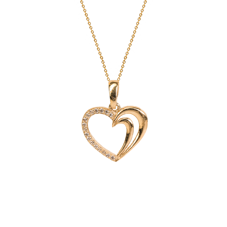 10k Yellow Gold Heart Strike