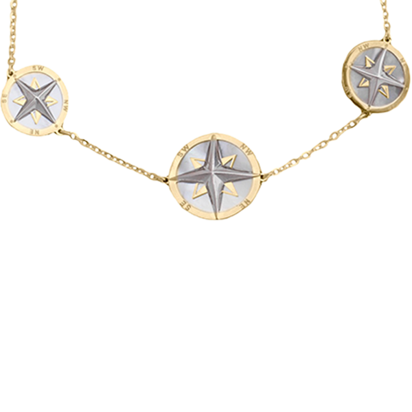 Mother of Pearl Triple Compass Bracelet