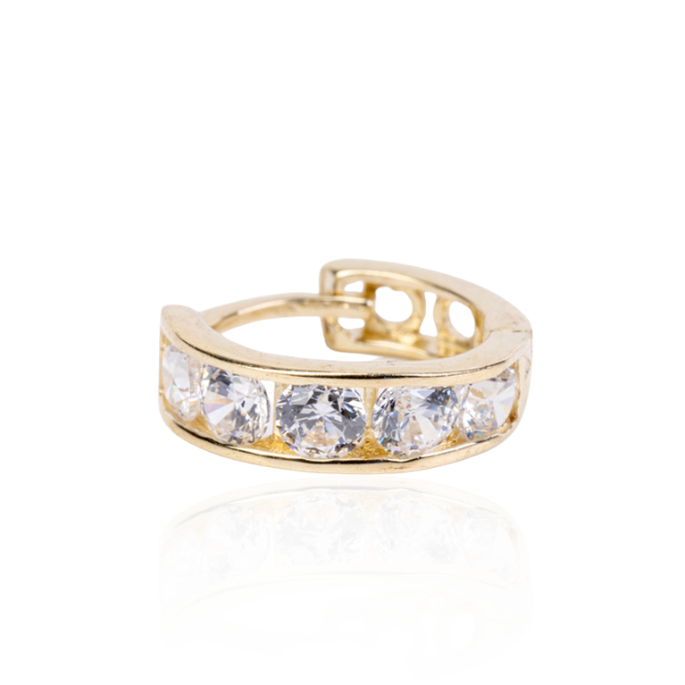 "Diamond Look" Huggie Hoops