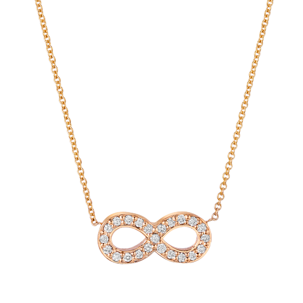 “Eve” 14-karat gold infinity sign necklace with diamonds