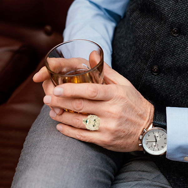 "Opulent Allure" Men's Gold Ring