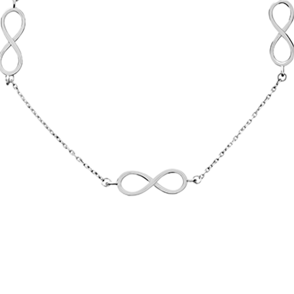 Infinity Bracelet In 10k White Gold