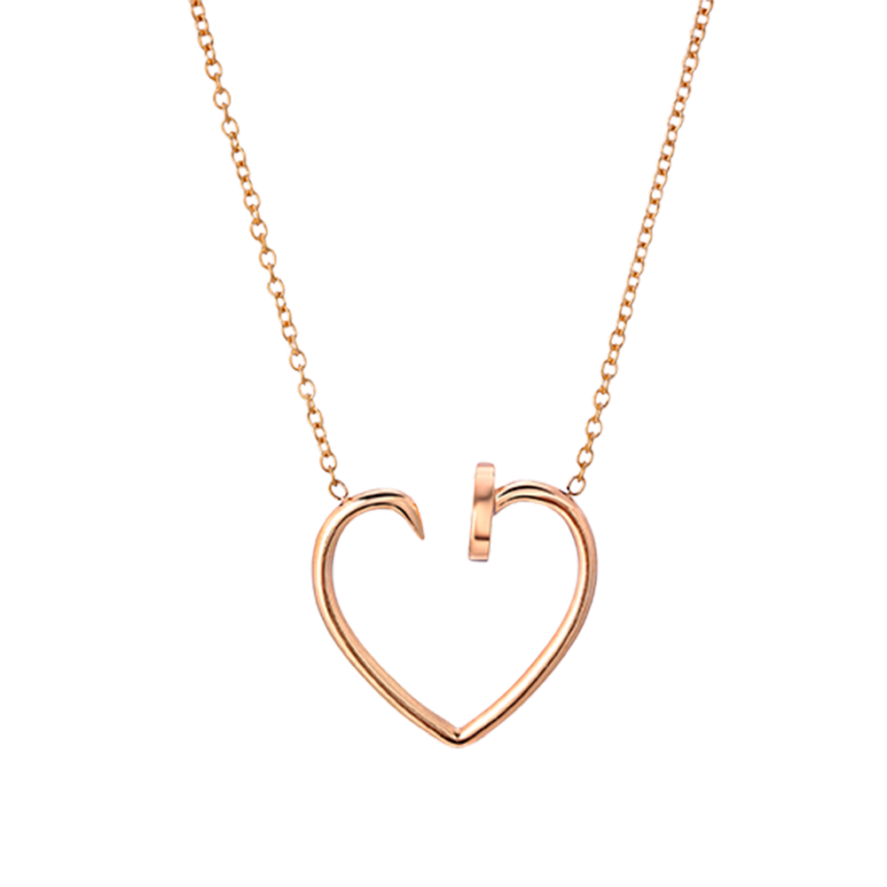 “Clou de Couer” 14-karat gold heart nail necklace