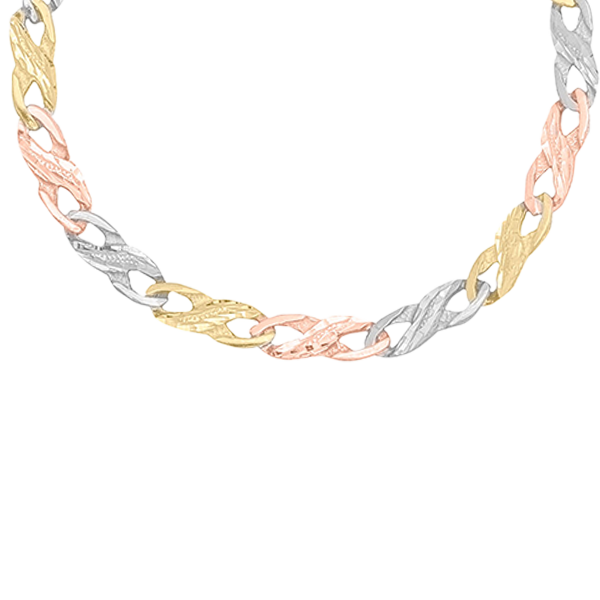 3-Tone Infinity Gold Bracelet