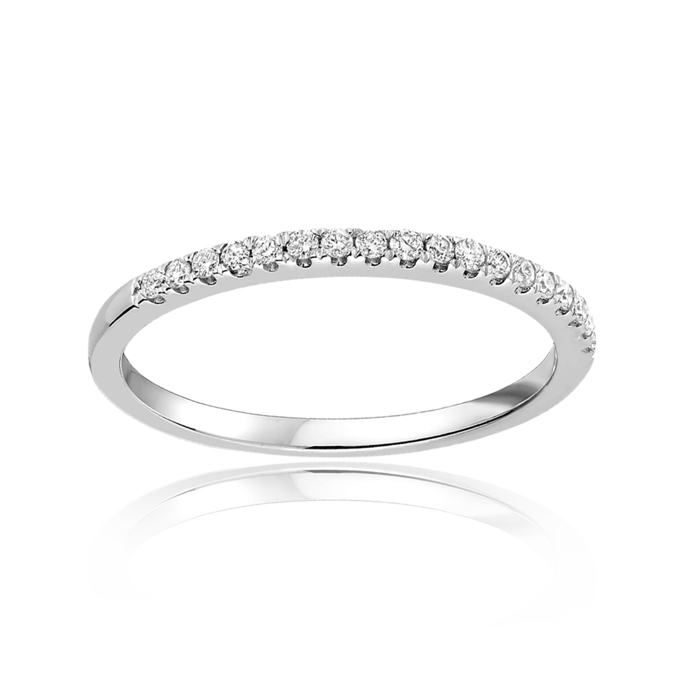 Stackable Half Eternity Band In Yellow, White or Rose Gold