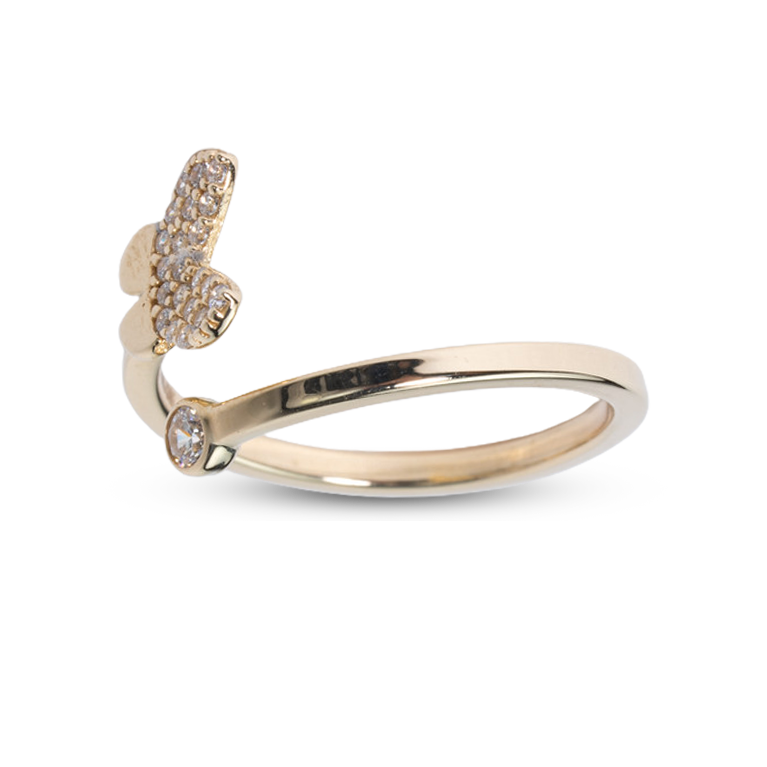 Butterfly Tail CZ Ring